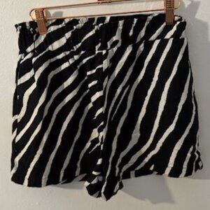 Sincerely Jules Zebra Print High waisted Linen Shorts with Pockets
